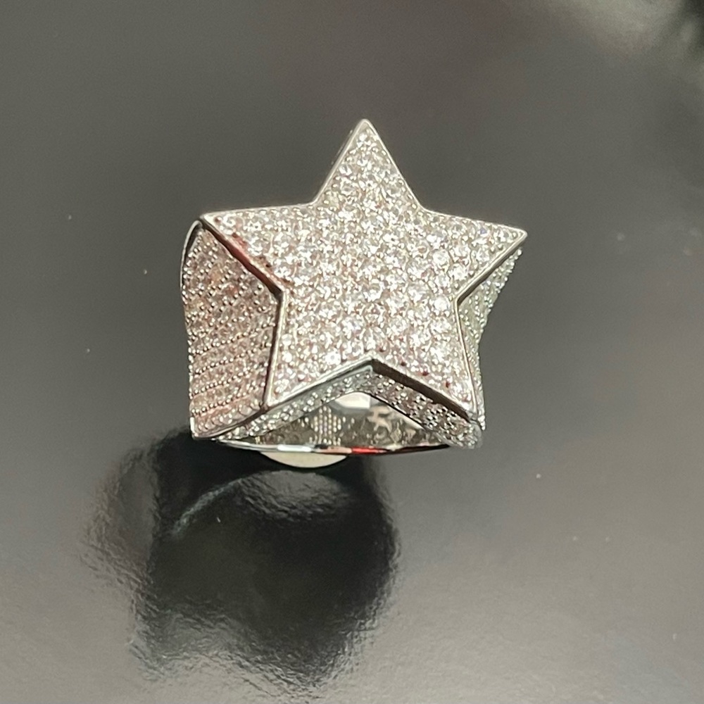 Solid 925 Silver Large Star Ring Size 11,10,9,8,7… - image 2